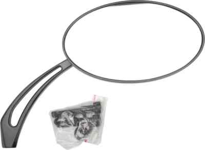 Harddrive Black Oval Arrow Side Mirror ea for Harley Dyna Switchback 12-16