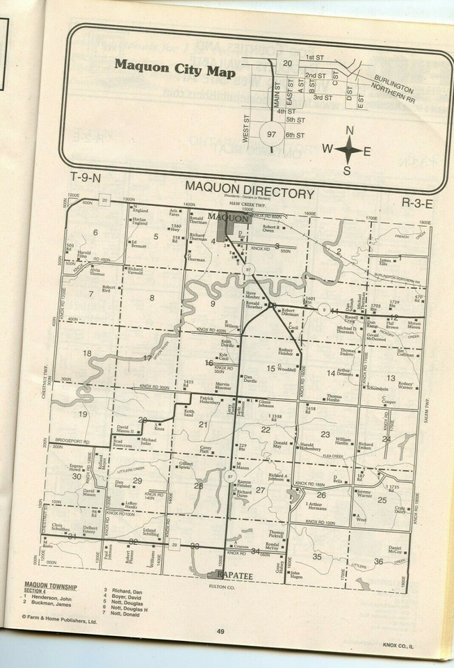 Plat Book Atlas Knox County Illinois IL Directory 2008 Galesburg Wataga