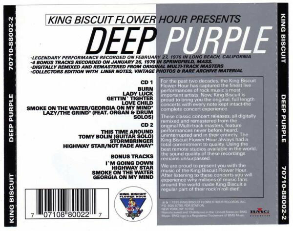 DEEP PURPLE - IN CONCERT - KING BISCUIT FLOWER HOUR - 2 CD