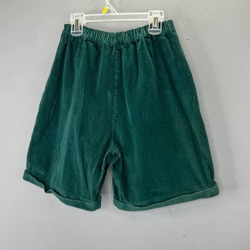 Vintage Talbots Kids Corduroy Baggy Bermuda Shorts 12 Girls 24" Waist Green 90s - Picture 3 of 4