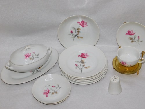 Vintage Childs 14 Piece Pink Royal Rose GRANTCREST Porcelain China Tea Set - Picture 6 of 19