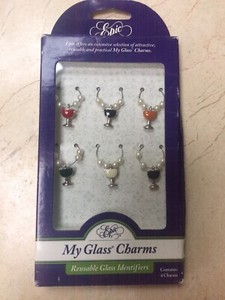 Wine Glass Identifier Charms /Set Of 6 Reusable Charms