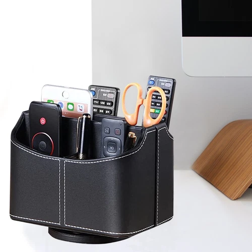 PU Leather Remote Control Holder Organizer Tissue Storage Organizer Home Office~ - Picture 1 of 11