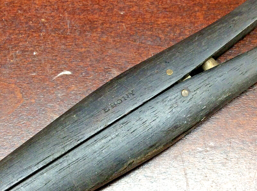 Antique Victorian Black Ebony Wood Tongs Glove Stretcher 8.5" - Picture 2 of 8