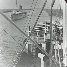 Magic Lantern Glass Slide Photo Keystone Steamship Steamers In Suez Canal Africa