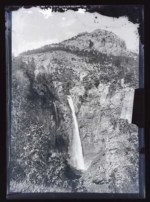 Cascade Foto Negative c1920 Über Platte De Verre Vintage V41L2n