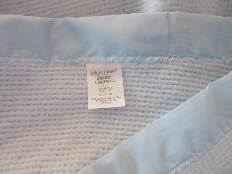 Vintage (Original) Bright Future/Baby Acrylic Blue Crib Blanket