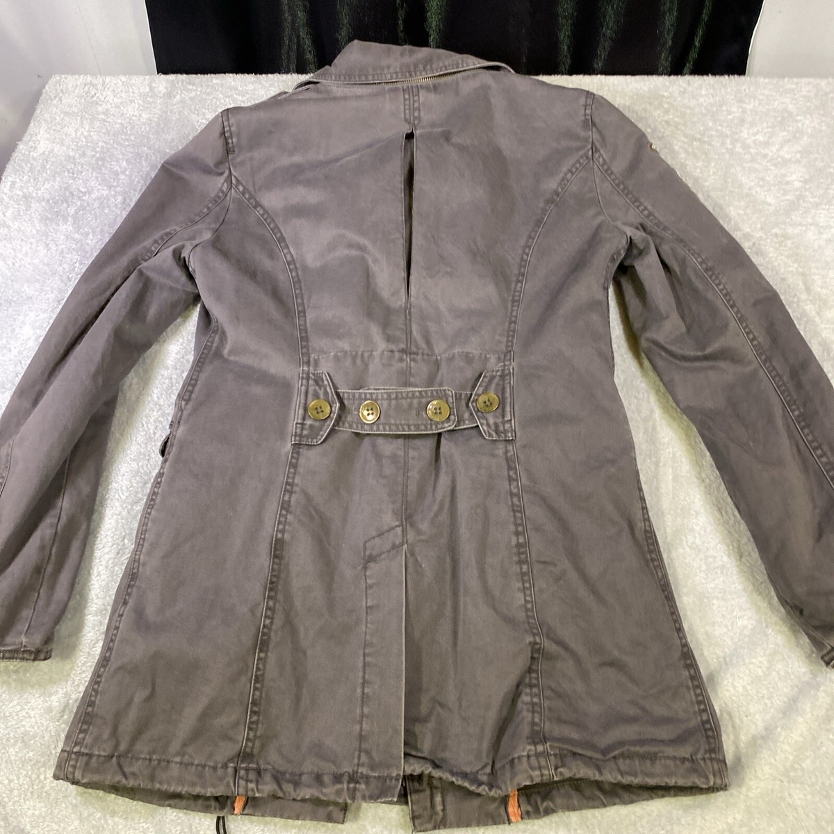 Miss Me Jacket Womens M Gray Embellished Studded Spade Punk