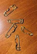 Five (5) New Brass Beach Tag, Badge Pins