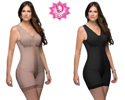 Faja Colombiana Post Quirúrgica Full Body Short Girdle With Bra Delie 11215