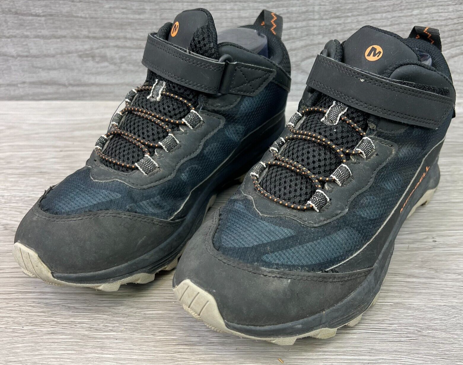 Merrell stivali da trekking alla caviglia media donna 6 5 m blu nero gancio cinturino cinch pizzo