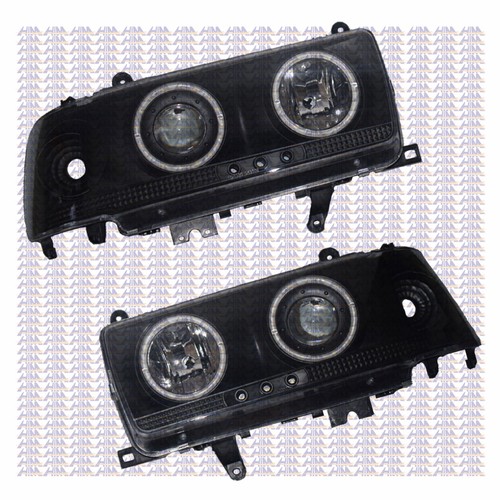 BLACK Angel Eye Projector HeadLights LED For Toyota Landcruiser 80 Series 90-98 - Picture 5 of 9