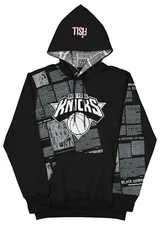 FISLL NBA Men's New York Knicks Newspaper Print, Black