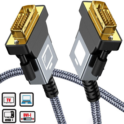 DVI-D to DVI-D Cable Dual Link 24+1 Male Video Cable Adapter Gold Plated 3M