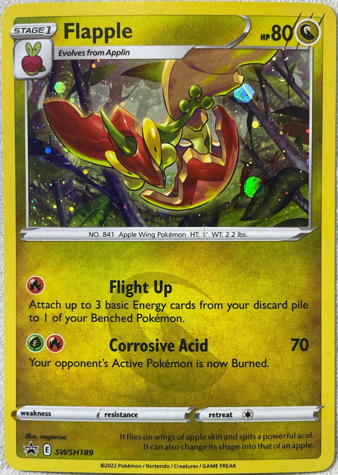 Flapple Cosmos Holo Black Star Promo - SWSH189 - Sword & Shield Pokemon 2022