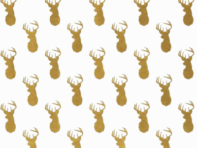 20 Sheets - Golden Shimmer Deer Head Tissue Paper # 416