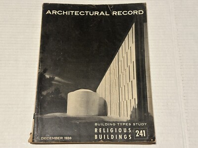 ARCHITECTURAL RECORD Magazine December 1956 vintage MCM Design Churches building
