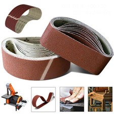 6Pc 2 x 82inch Aluminum Oxide Sanding Belts 36/40/60/80/100/120/180/240/320 Grit
