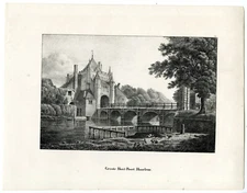 Antique Print-GROTE HOUTPOORT-HAARLEM-CITY GATE-Cloet-1825