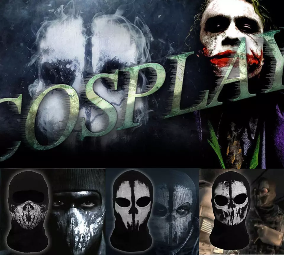 Balaclava Skull Ghost Full Face Masks Military Cosplay Windproof Halloween Gifts - Image 3 of 4