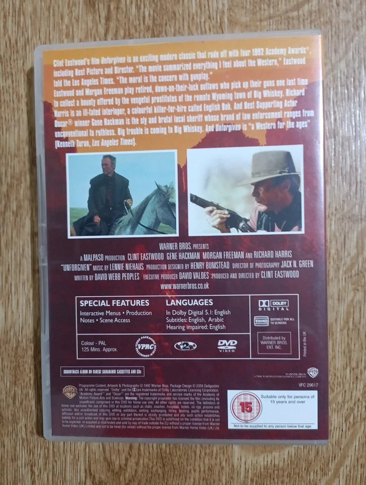 Unforgiven (1992) DVD Gene Hackman DeAgostini -Classic Clint Eastwood Collection - Image 2 of 3