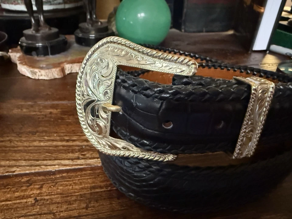 Elk Creek/vogt Sterling Silver Belt Buckle Vogt 1.5”🐊 37-38 Buckle 2.7/8”2.7/8” - Image 4 of 4