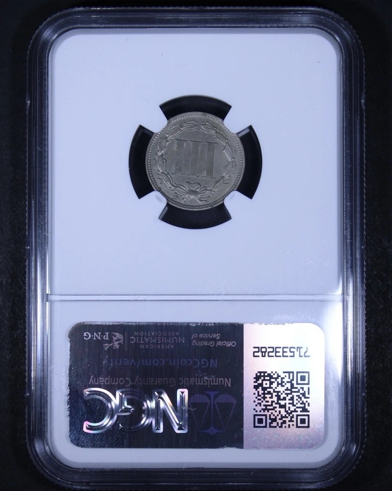1869 Three Cent Nickel - 3CN NGC MS62 - Nice Coin! - Image 2 of 4
