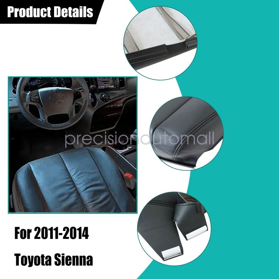Nueva cubierta inferior del asiento del conductor de cuero negra para Toyota Sienna 2011-2014 Foto 4 de 4