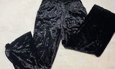 Zara Velvet Black Wide Leg Dress Pants Size L