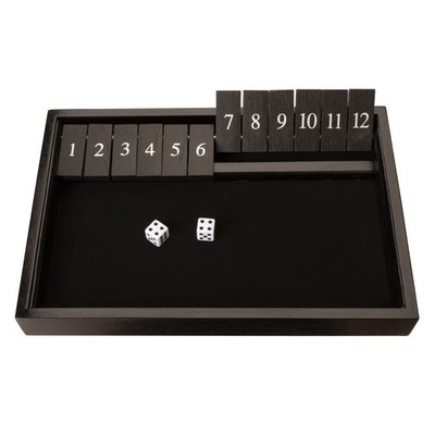 WE Games Dice Board Game, 12 Number Flip Tiles with Black Stained Wooden Box,