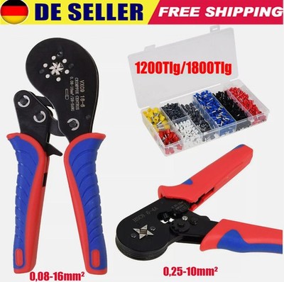 Crimpzange Aderendhülsen Set 1200 Teile [0,08 16mm2] Aderendhülsenzange Zangen