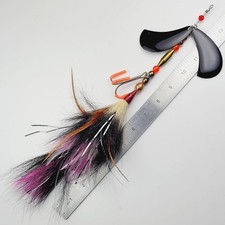 Lee Snyder Musky Lure - Muskie Bucktail 14 inch Black Blade Inline Spinnerbait B