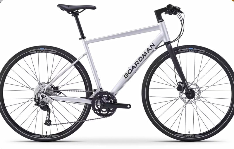 Boardman HYB 8.6 Mens Hybrid Bike - Silver, Medium