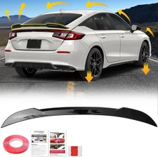 For 2022-2025 Honda Civic Hatchback V-Style Trunk Glossy Black Lid Spoiler Wing