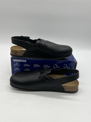 Birkenstock Tokio Super Grip Men 12 Narrow Black Leather Back Trap Clogs Sandal