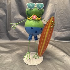 Pier 1 One VTG FROG SURFER HAWAII LEI SUNGLASSES SUMMER Figurine 8.75 RARE EUC