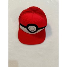 Pokemon Youth OSFM Poke Ball Snapback Hat Red White Black Adjustable Cap 115665