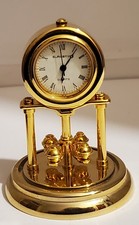 Vintage Eurastyle Miniature Brass Torsion Pendulum Clock Working