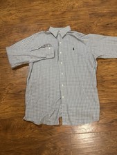 Polo Ralph Lauren Shirt Mens Small Oxford Blue Plaid