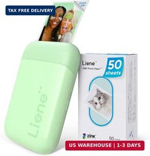 Liene Pearl K100 Photo Printer, 2x3" Mini Portable Instant Phone Printer 50 Zink