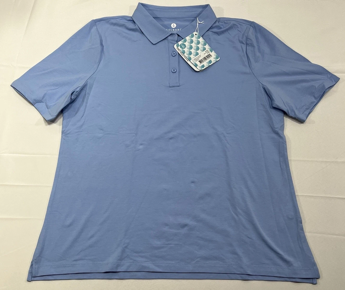 NWT Solbari Short Sleeve Polo Shirt Light Blue UPF 50+ Women’s Size X-Large NEW