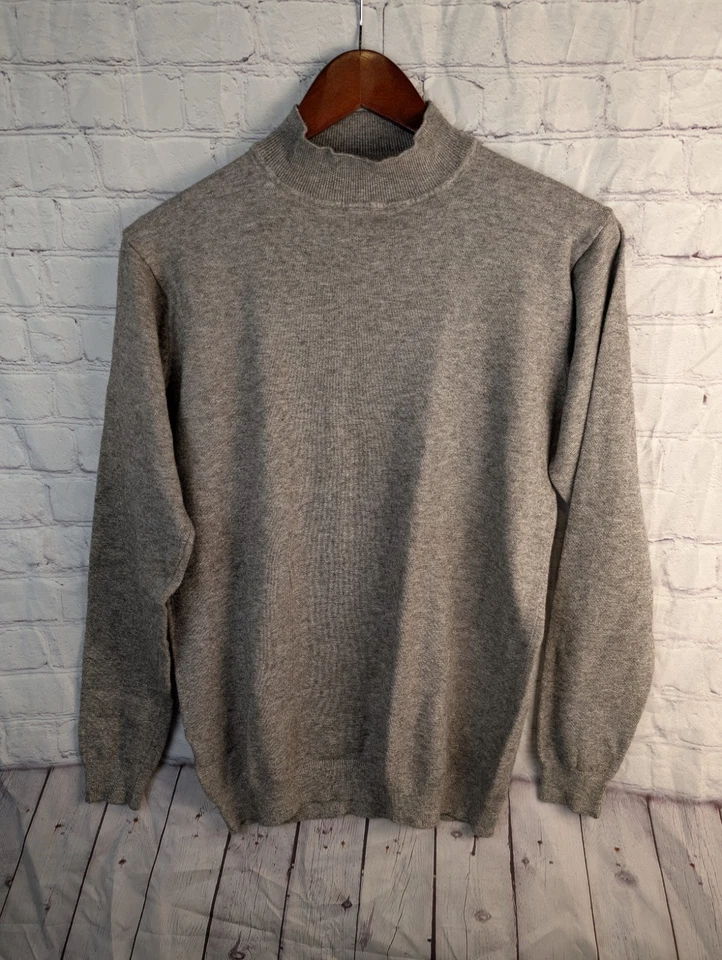 Suéter Bikkenbergs Para Hombre Bronceado Cuello Simulado Talla XXL Lana Mezcla Algodón Foto 2 de 4