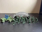 Vintage MPC Marx Army Battlefront Playset Stone Bridge, Army Jeeps, And Soldiers