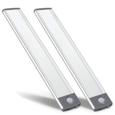 30-LED Motion Sensor Light, Magnetic Under Cabinet, USB Rechargeable, 2-Pack