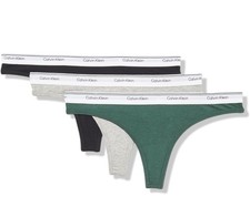 Calvin Klein Women's Carousel Logo Cotton Thong Multicolor, 3- Pack Medium