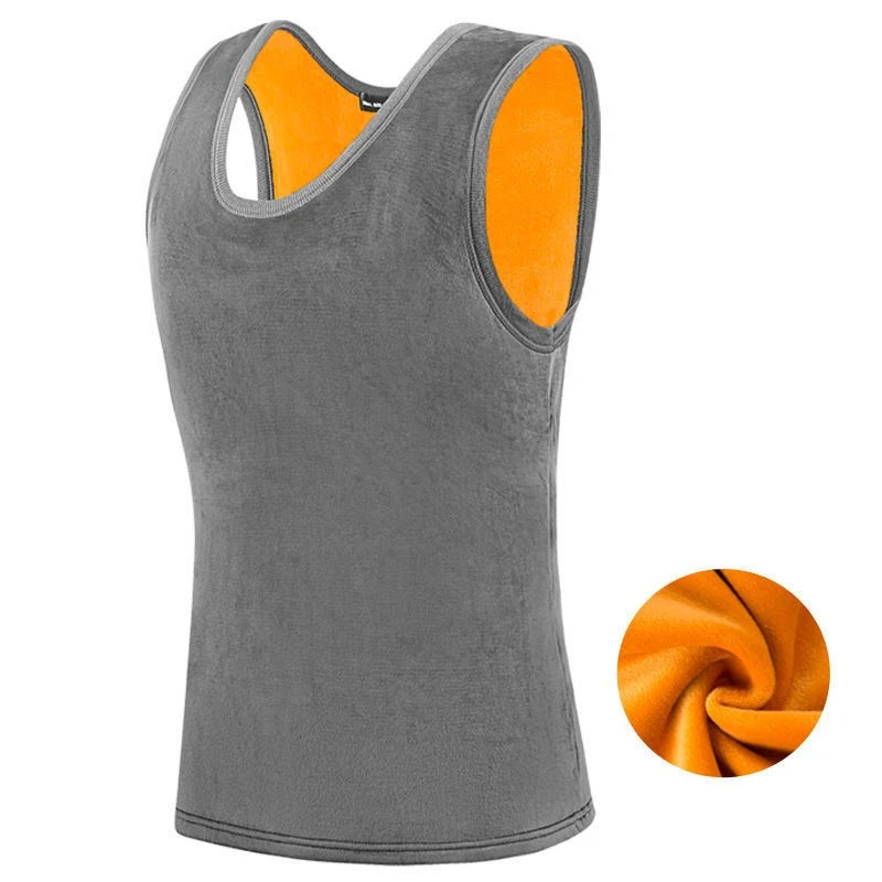 Camiseta sin mangas de capa base chaleco para hombre ropa interior térmica forrada de vellón ultra suave gruesa Foto 4 de 4