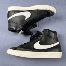Nike Blazer Mid '77 Men's Size 8 Black Casual Leather Laced Sneakers BQ6806-002