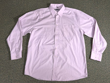Giorgio Armani Dress Shirt Men's Size 17.5 Pink Long Sleeve 100 Cotton Woven