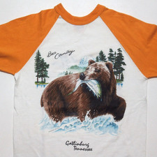 Vintage 80s Gatlinburg TN Jersey T-Shirt Bear Country USA Custom Made Kevin YL