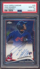 2014 TOPPS CHROME JOSE RAMIREZ BASE ROOKIE AUTO AUTOGRAPH PSA 10!